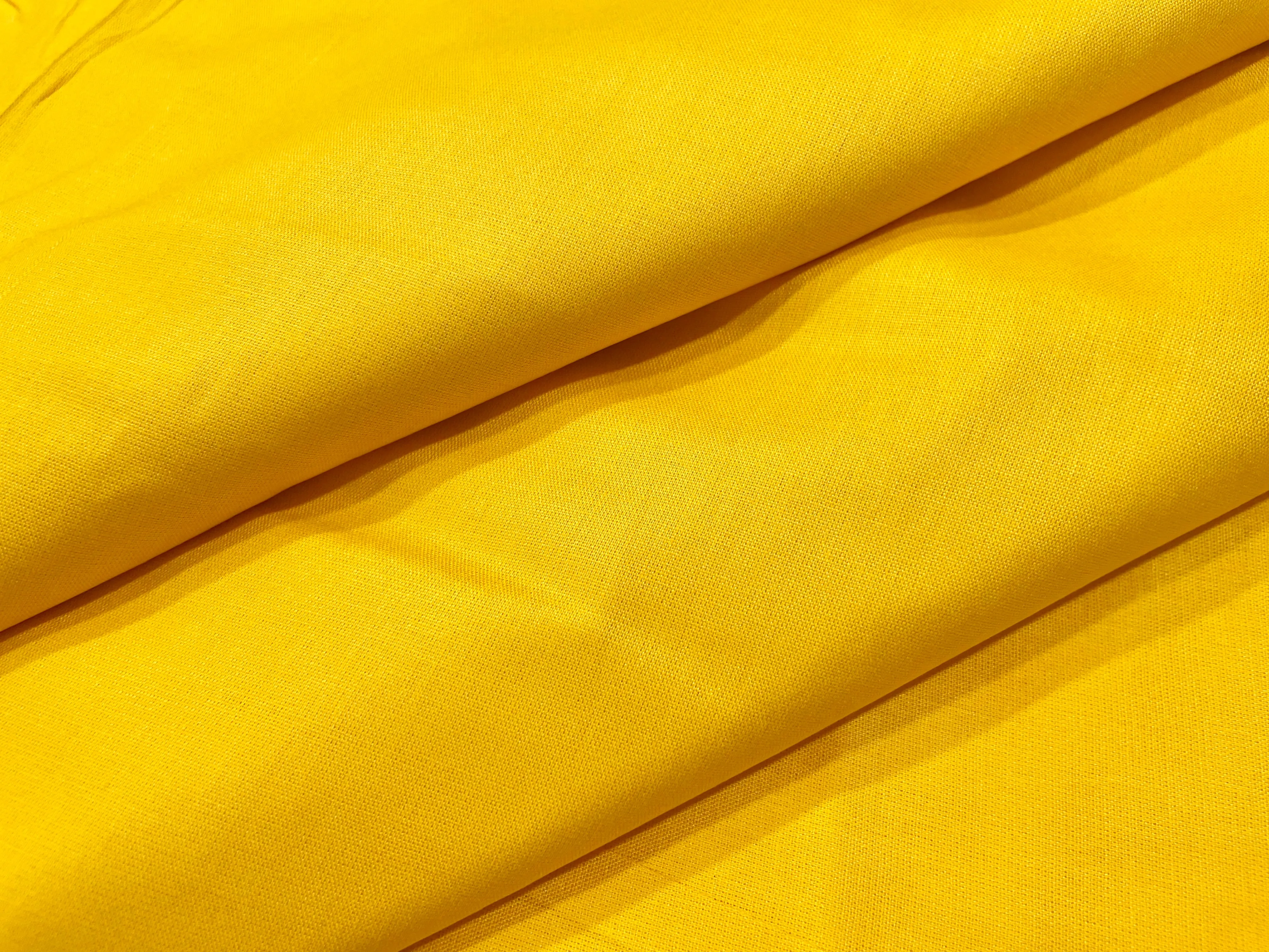 Yellow Plain Soft Cotton Rayon Fabric